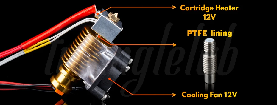 V6 Золотой радиатор v6 hotend 12 В/24 В дистанционного Bowen j-головка и вентилятор охлаждения кронштейн для E3D HOTEND для PT100 экструдер titan V6 насадка