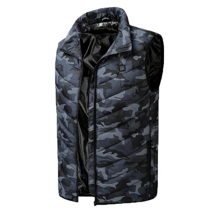 

Mens Winter Warm USB Heating Vest Casual Sleeveless Coat Men Carbon Fiber Electric Jacket Male Brand Clothing SA869