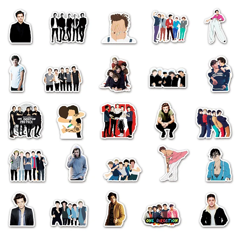 

10/30/50/100PCS/Pack British Singer One Direction Graffiti Stickers For Laptop Notebook Skateboard Computer Luggage Sticker