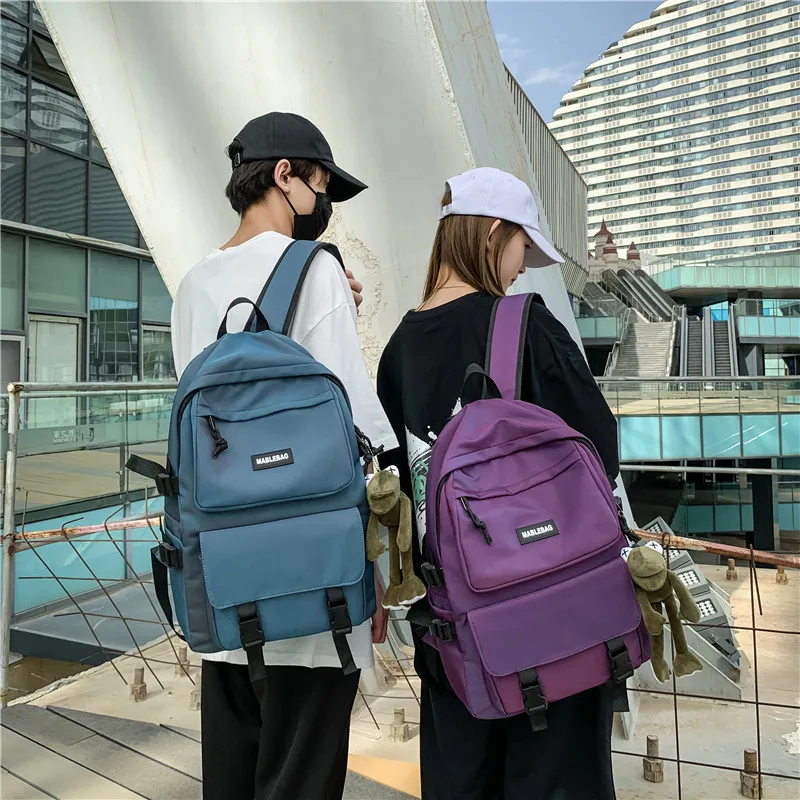 

Fashion White Schoolbag Female Korean Version Yuansu Ulzzang High School Classic Girl Backpack Student Large Capacity Boys