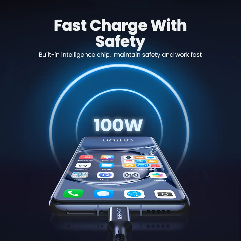 Кабель UGREEN USB Type-C 5 А для быстрой зарядки и передачи данных Huawei P30 Pro P20 | Мобильные