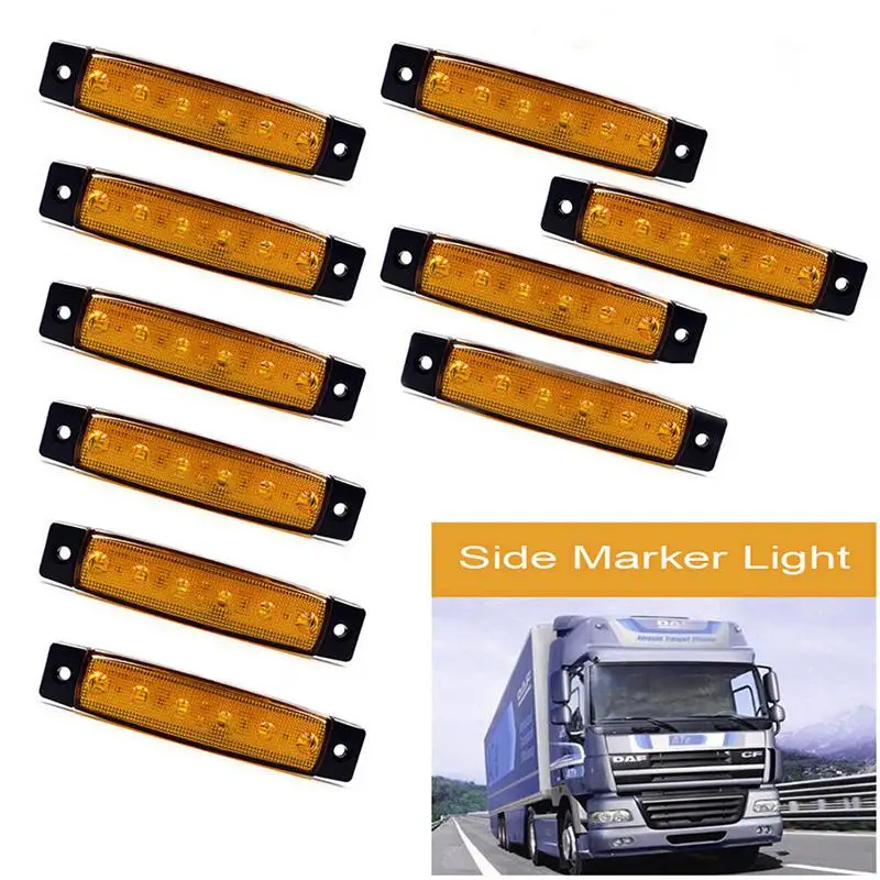 10 шт. светодиодный Грузовик Боковые Габаритные индикатор светильник Поворотная