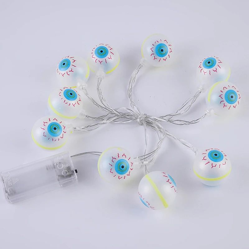 

10 LED Halloween Eyeball String Lights Battery Operated Halloween Lights for Outdoor Indoor Party Halloween 1.5m Dropshipping