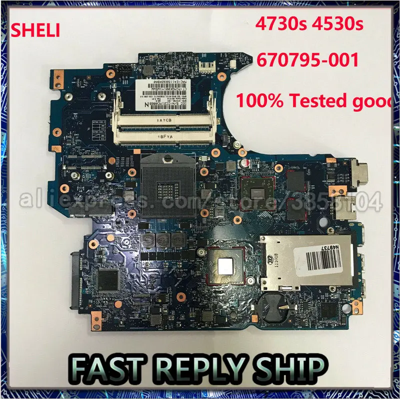 

Материнская плата 670795-001 658343-001 для HP ProBook 4730s 4530s материнская плата для ноутбуков ПК 6050A2465501 ddr3 100% протестирована