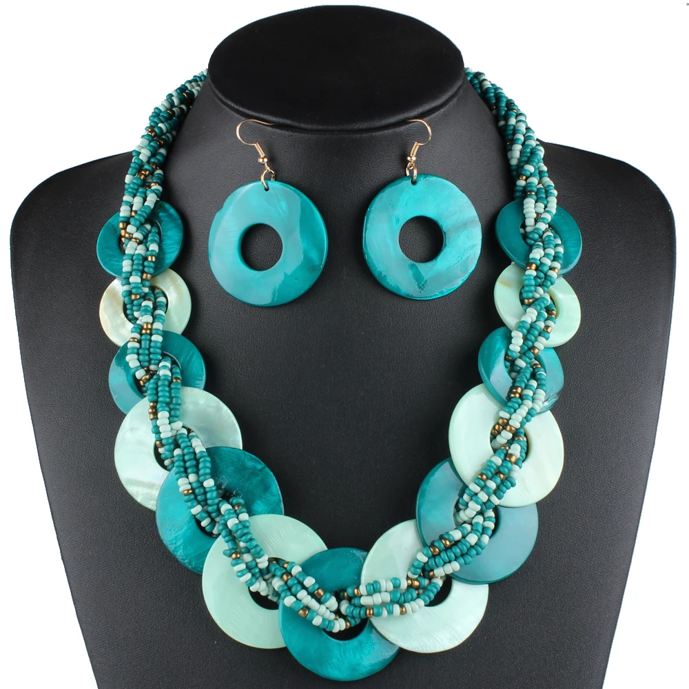 Женский комплект из колье и серёг в стиле бохо|Ювелирные наборы| |