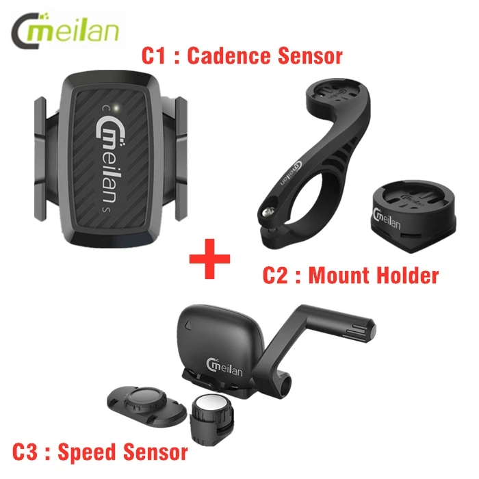 Meilan GPS для велосипеда, компьютер, грудь, монитор сердечного ритма, беспроводной датчик скорости/Каденции, велосипедный Спидометр 4,0 Bluetooth ANT одометр - Цвет: C1 C2 C3