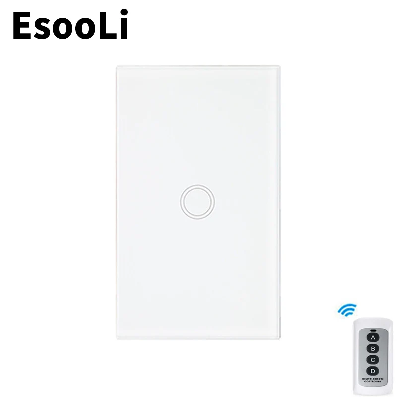 EsooLi Золотой дистанционный сенсорный выключатель стандарта США/Австралии для