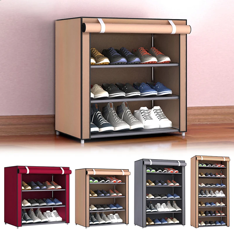 

5/8/10Tiers Multi-Layer Combined Shoe Rack Shoes Storage Cabinet With Dustproof Cover Boots Sneakers High Heeled Shoes Organizer