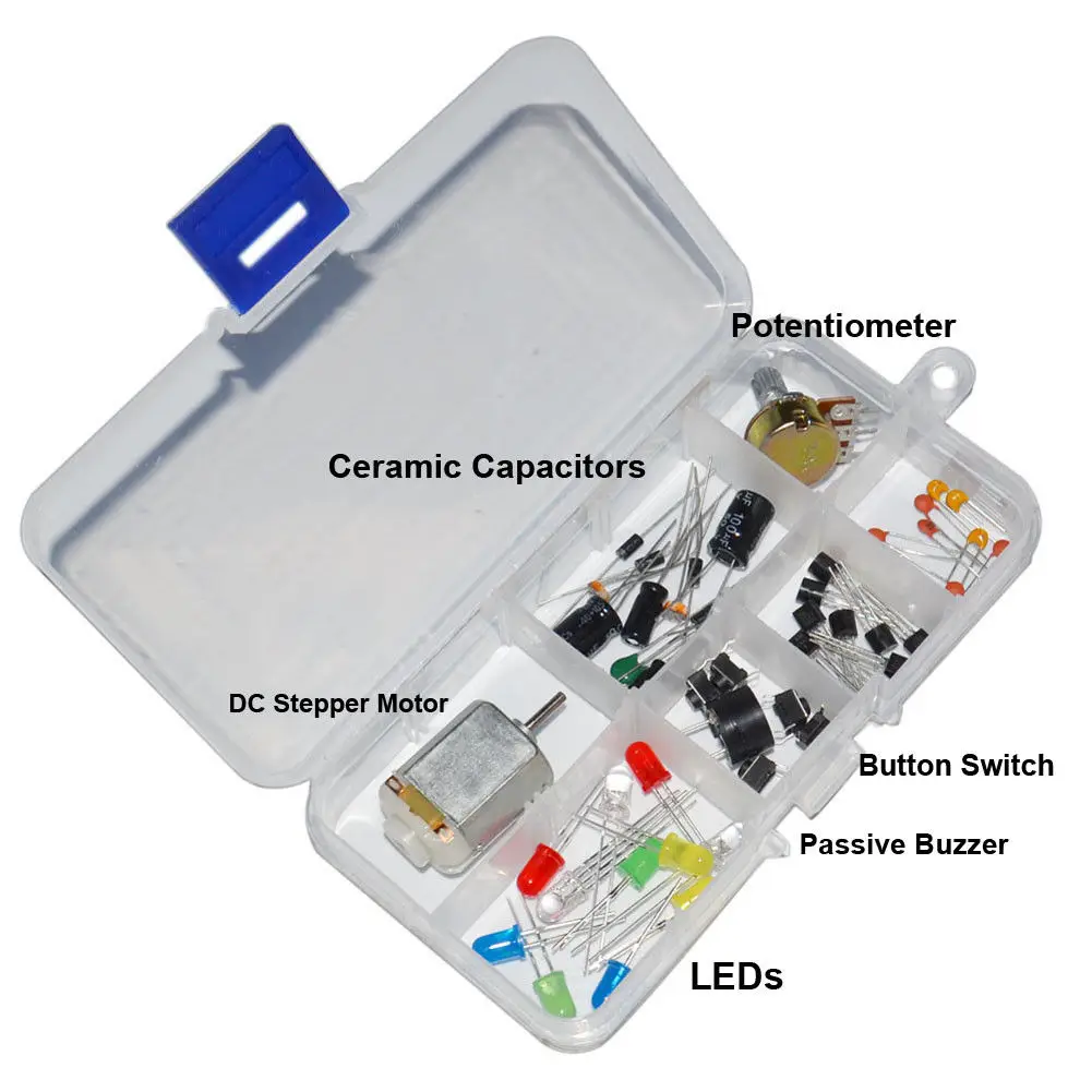 Электронные компоненты макетная плата LED кабель резистор потенциометр Набор