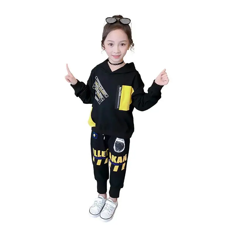 Детский комплект для девочек на весну-осень 2020 новейший спортивный в стиле