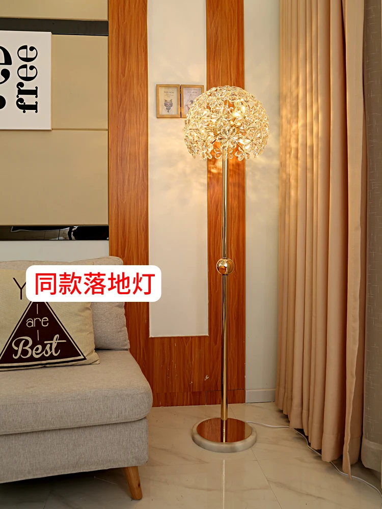 Post-Modern Luxury Crystal Flower Carving Table Lamp for Bedroom Bedside Touch Switch Dimming Led Desk G9 | Лампы и освещение