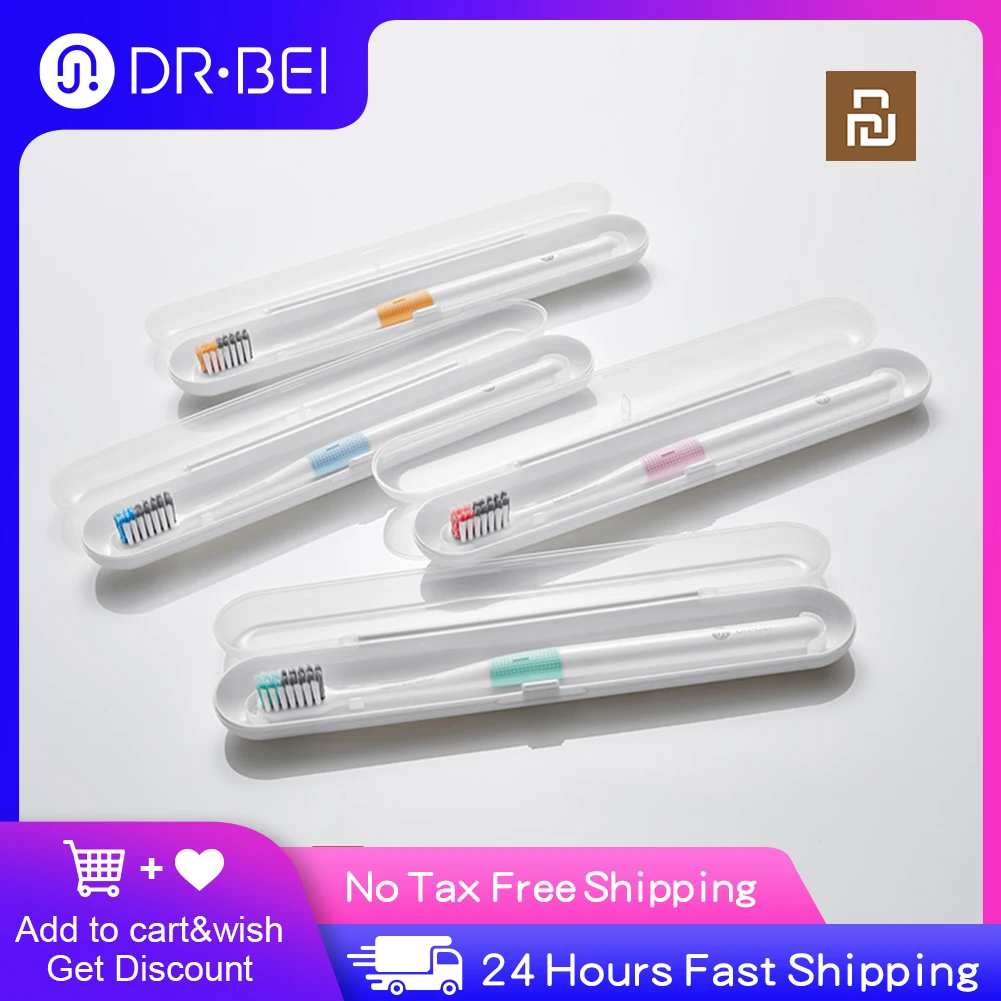 

DR.BEI Portable Toothbrushes 4 Colors Optional With Nano Ultra-fine Bristles Wave Flat Teeth Head Travel Outdoor Xiaomi Youpin