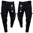 Длинные брюки-карандаш Goocheer, рваные джинсы, облегающие весенние мужские модные обтягивающие джинсы со множеством карманов, Мужская эластичная модель