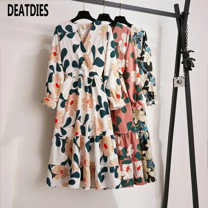 Новое поступление корейского осенне зимнего платья для дам с принтом фонаря