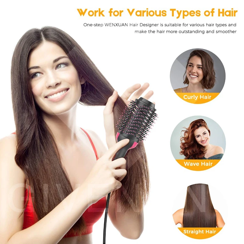 

Multifunctional Comb Curling Brush Hair Styling Tools One Step Dryer Hot Air Short Long Thick Straightener Curler And Styler