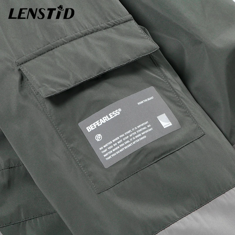 LENSTID мужская куртка в стиле Харадзюку с цветными блоками Теплая стеганая