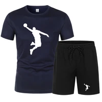 summer mens brand sportswear shorts set short sleeve breathable grid t shirt and shorts casualwear mens basketball training
