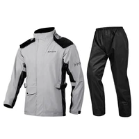 sulaite grey reflective motorbike raincoat rain pants jacket suits for adults thickened impermeable waterproof motorcycle riding