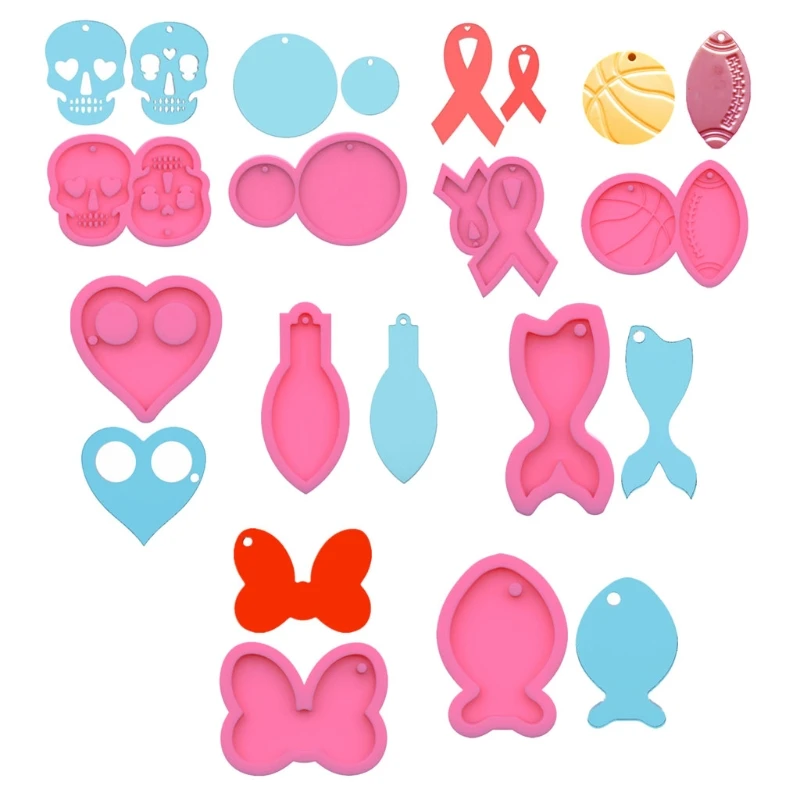 

DIY Self-Defense Heart Football Skull Keychain Resin Mold Keychain Silicone Mold T4MD