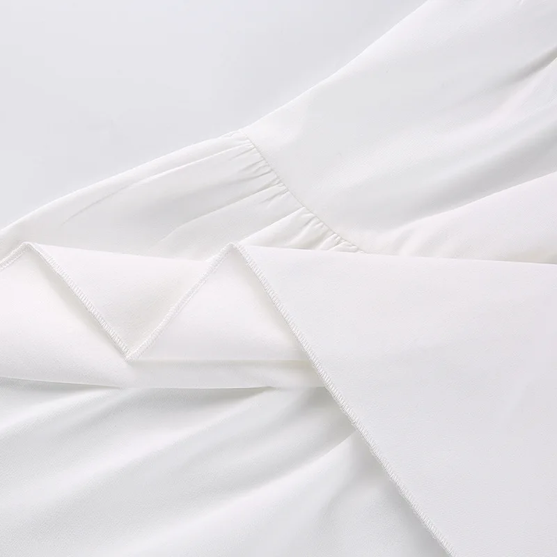 

Elegant Fashion White Female Sleeveless Mini Dress Summer Sexy Women White Summer Beach Dress Thin V-neck solid Sling Dress 2021