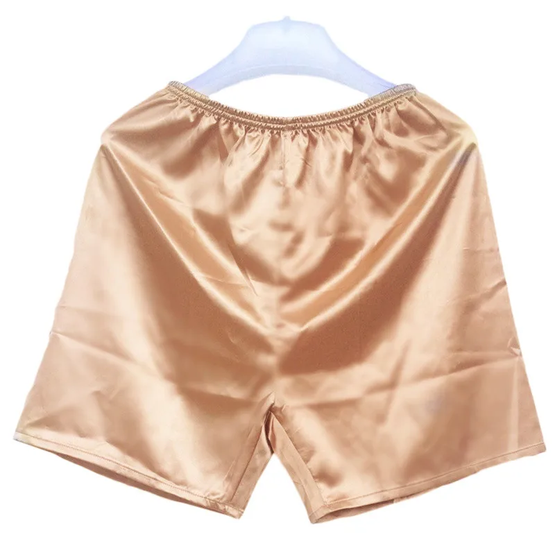 Men's Satin Silk Five-point Shorts Loose Pajamas Classic Solid Boxer Panties Beach Pants L-3XL Underwear Short Men Sleepwear