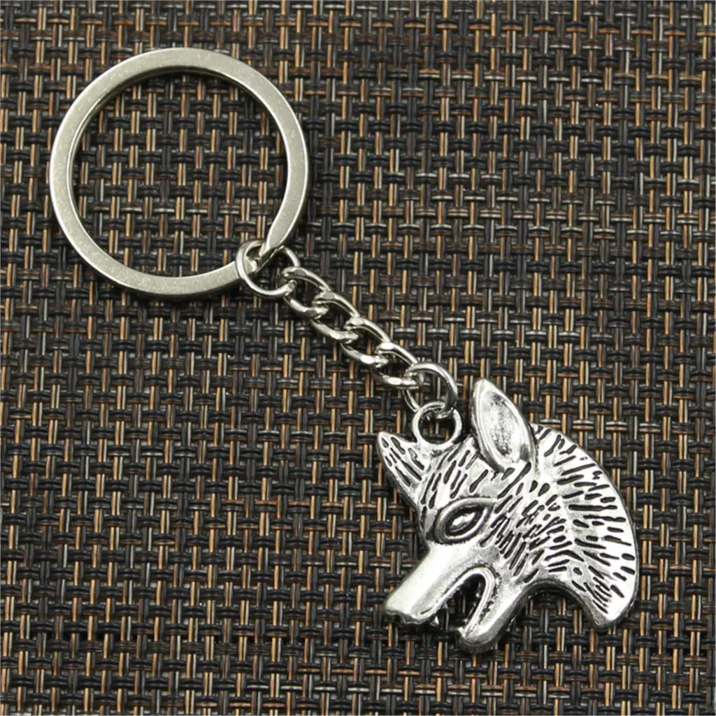 Новая мода мужской 30 мм брелок DIY металлический держатель цепь винтажная Волчья