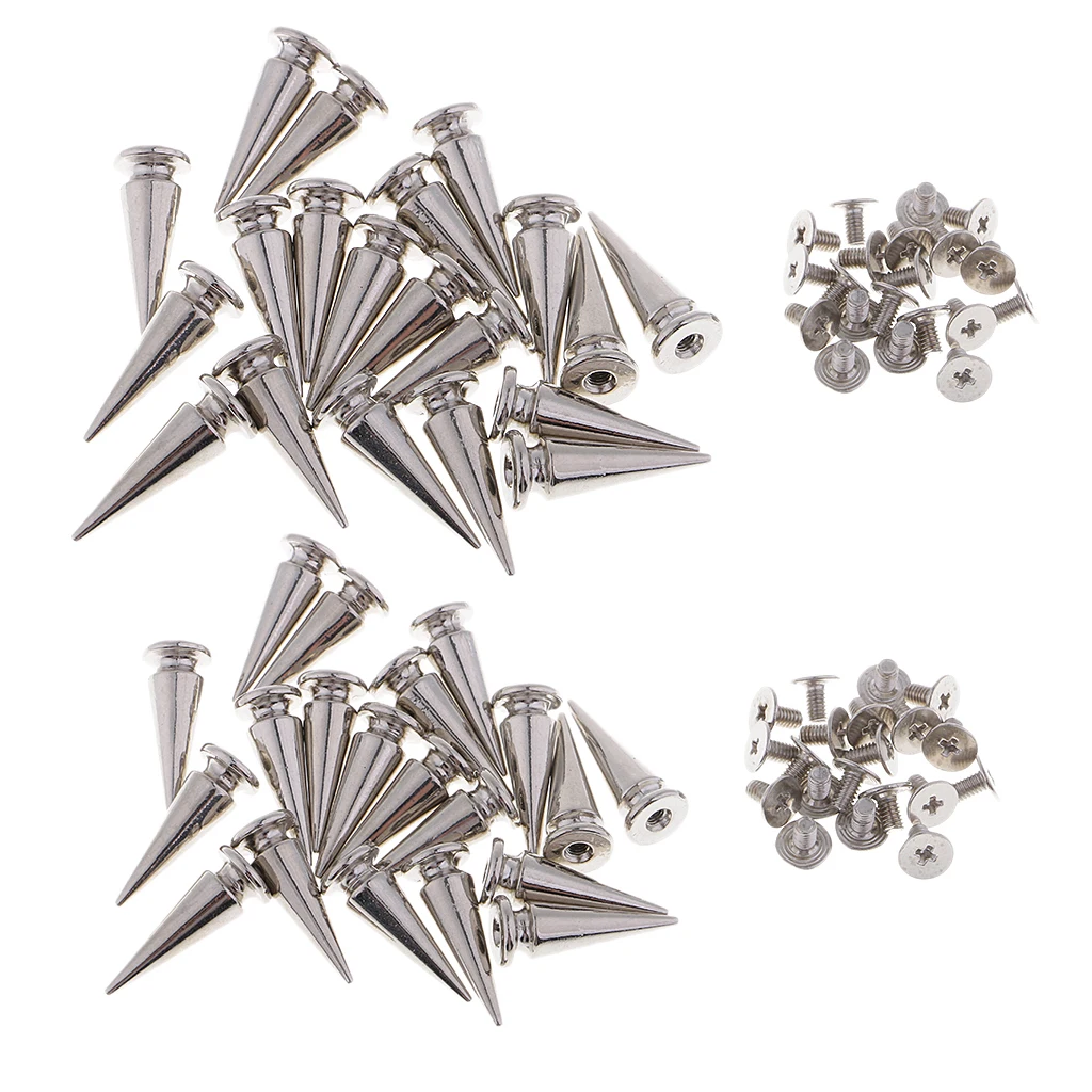 

Set OF 20 Metal Cone Studs Rivet for Bag Belt Clothes Leather Craft