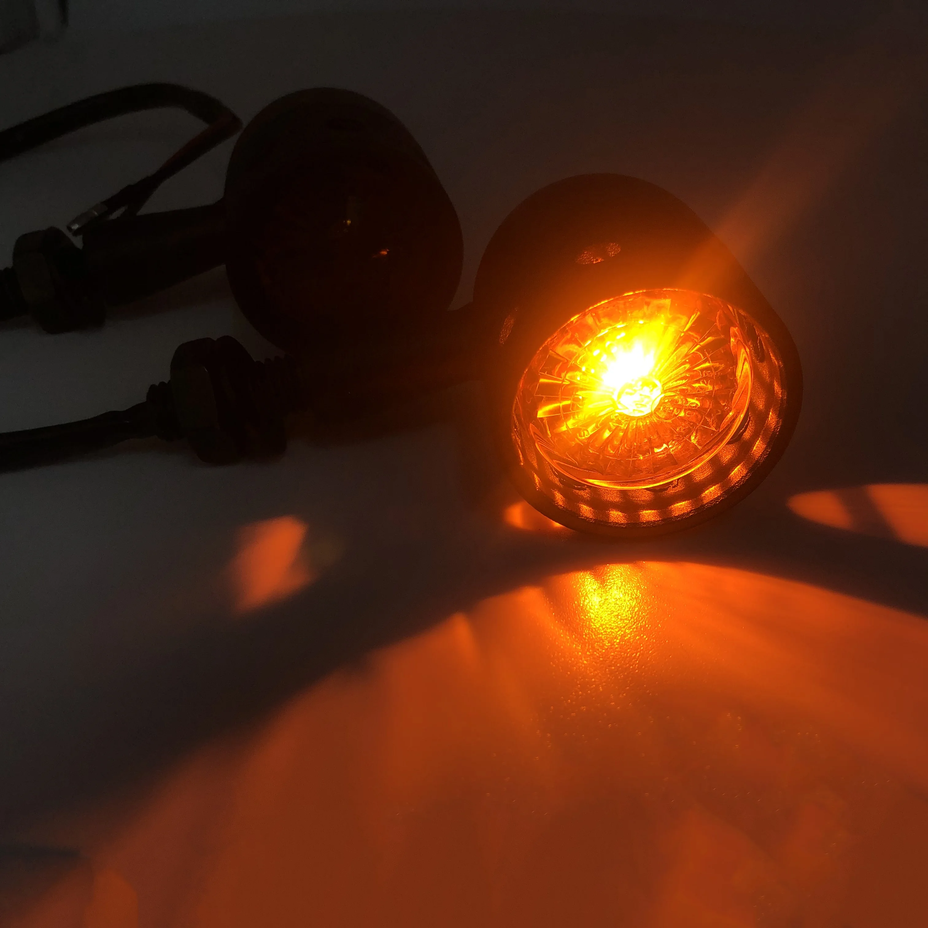 

REALZION Motorcycle Universal 12V Turn Signal Light Retro Vintage Hollow Indicator Lamp Amber For Harley Suzuki Yamaha BMW KTM