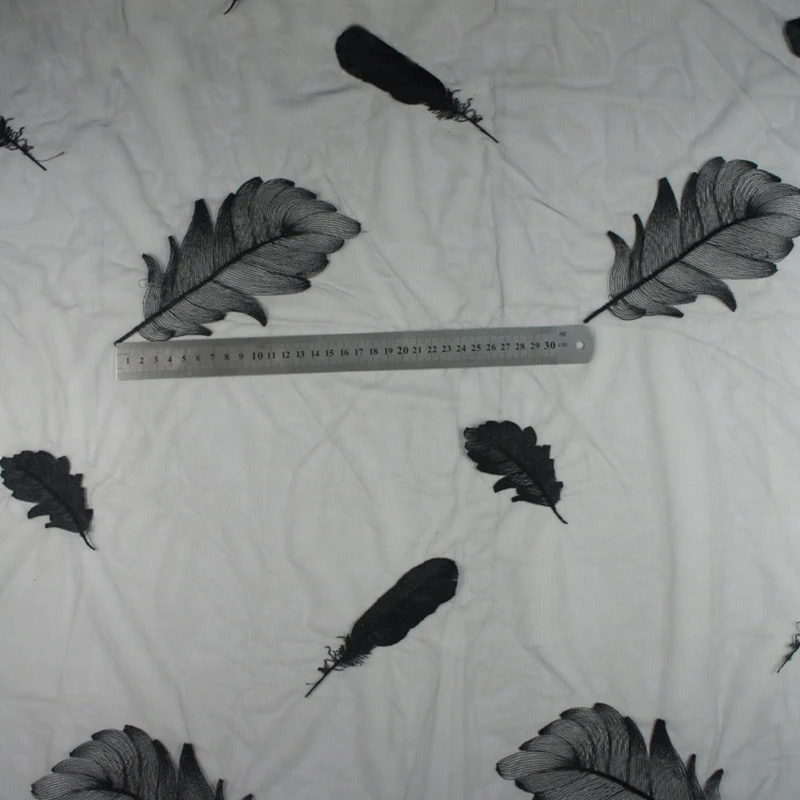 Тюль с вышивкой из перьев ширина 150 см ткань органзы мягкая сетка для вечерние ней