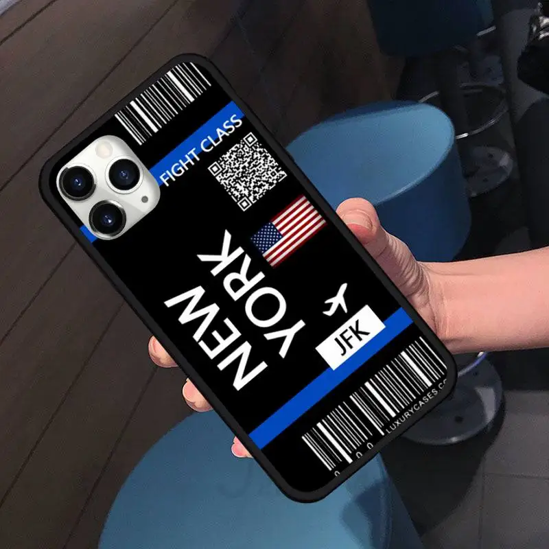 

Ticket label Retro Code flag travel Phone Case for iPhone 11 12 pro XS MAX 8 7 6 6S Plus X 5S SE 2020 XR shell cover funda