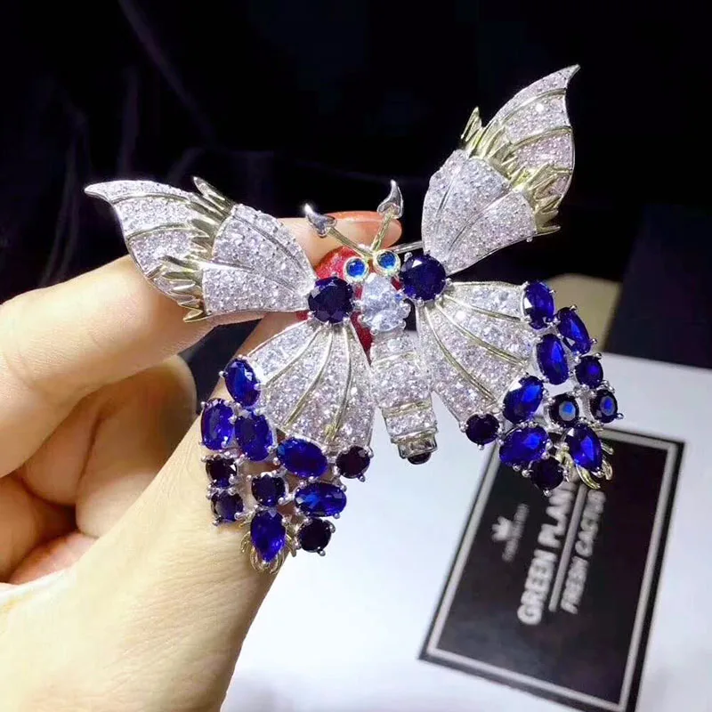 Женская 1 шт. 46x37 мм позолоченная разноцветная микро брошь бабочка Cz|Броши| |