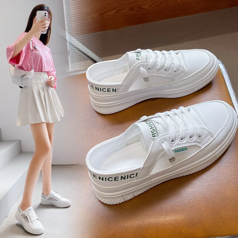 

Ins with breathable surface flat white shoe women running the new summer 2021 han edition of students leisure sandals NK122