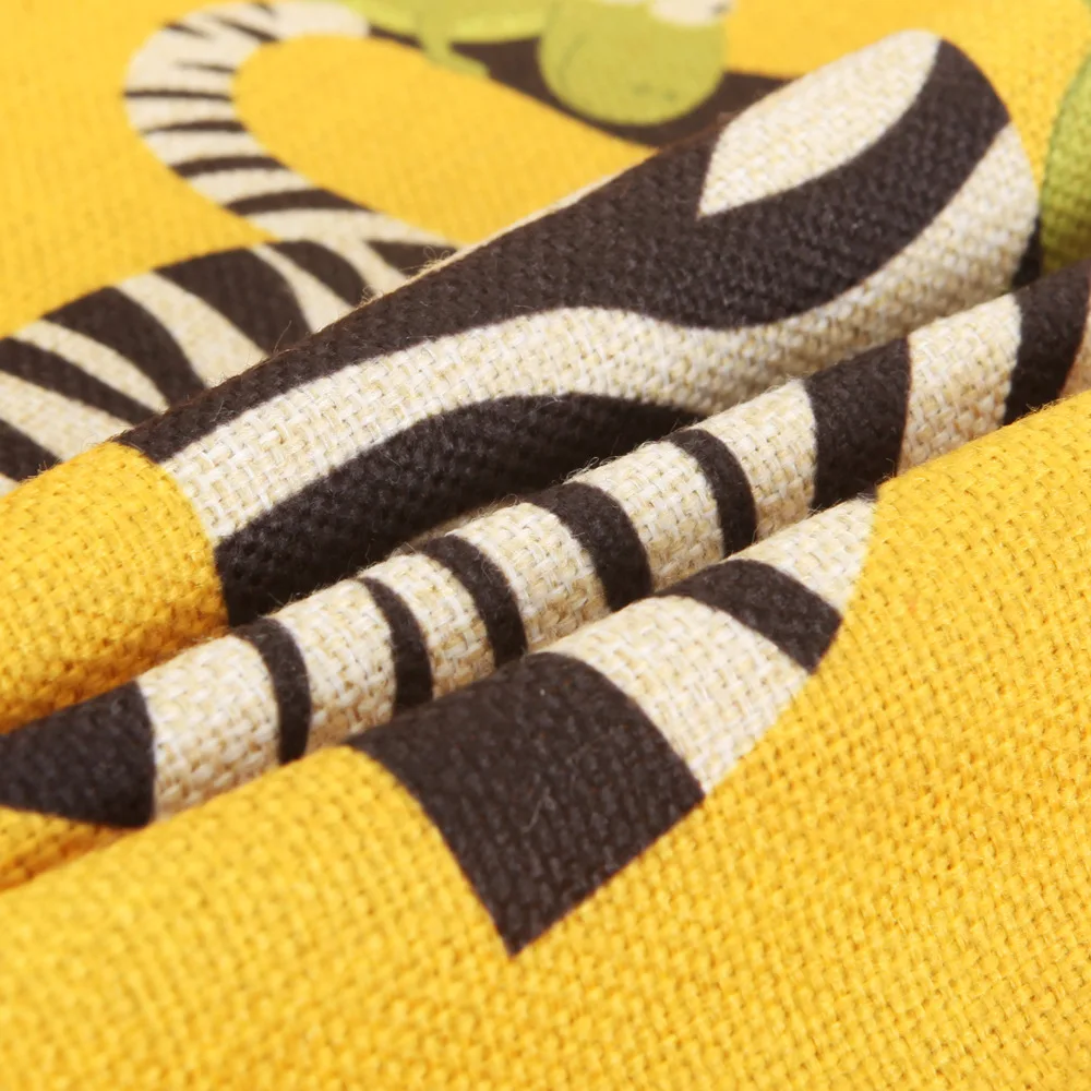 Мультяшный животный дизайн Зебра/собака/Лен декоративная подушка Автомобильная