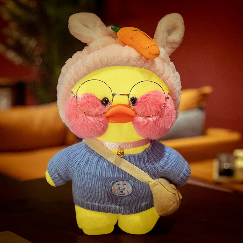 30 см утенок плюшевый в очках плюшевая игрушка Lalafanfan кафе утки маленькая Желтая