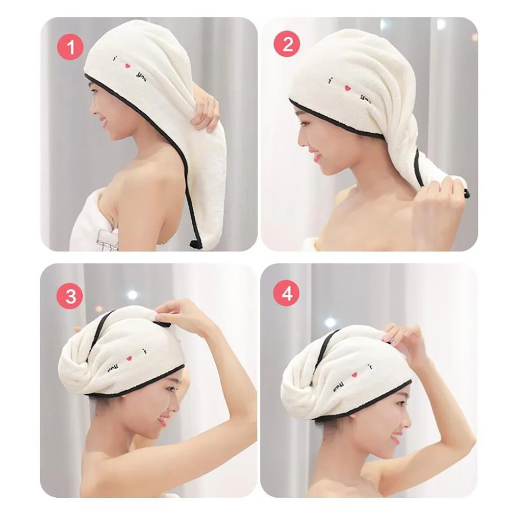

1pc Microfiber Hair Fast Dryer Towel Quick Dry Cap Soft Absorbent Hair Wrap Shower Cap Bath Wrap Salon Towel Washable Turban