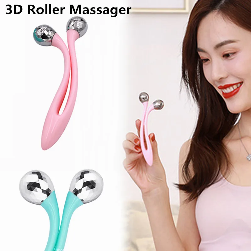 

3D Roller Massager Abdomen Neck Buttocks Facial Massage 360 Rotate Face Lift Roller Tightening Skin Care Tools Slimming 2Colors