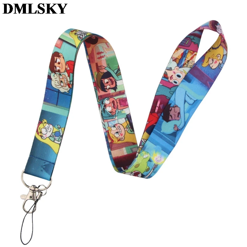 DMLSKY мультфильм женщин шнурок для ключей модные ремешки для ключей значок ID Мобильный телефон Веревка шеи ремешки подарки M3817