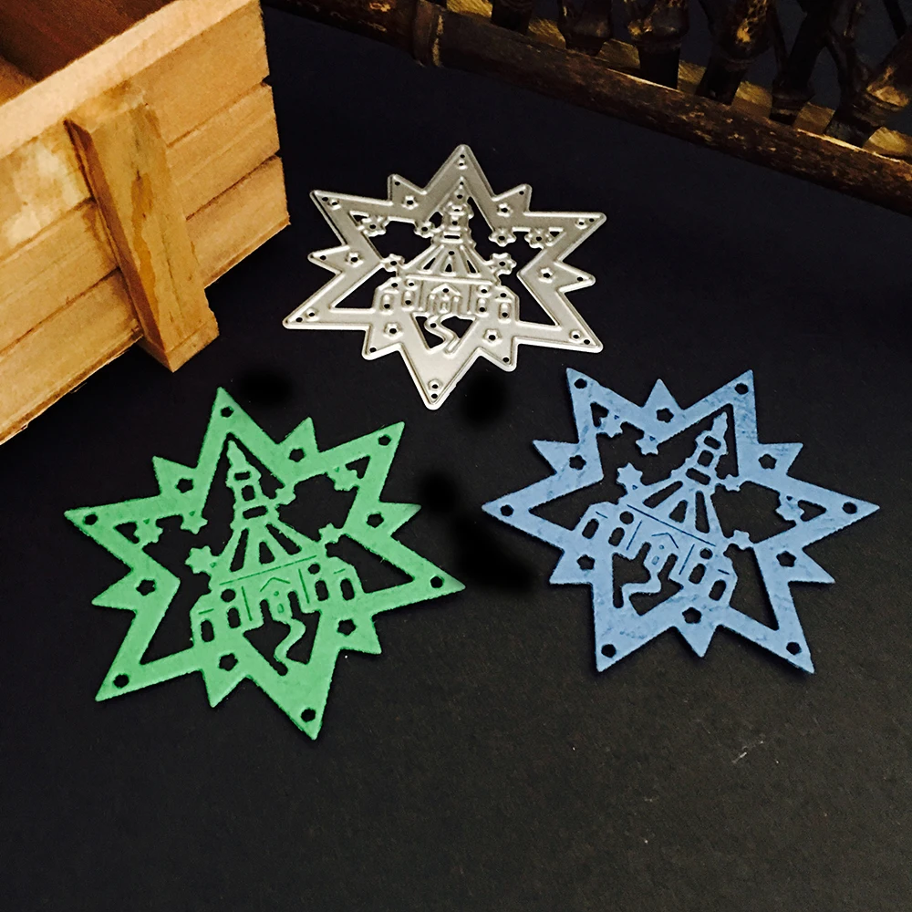 Рождественские украшения Звезда Металла резки штампы для тиснения DIY бумажные