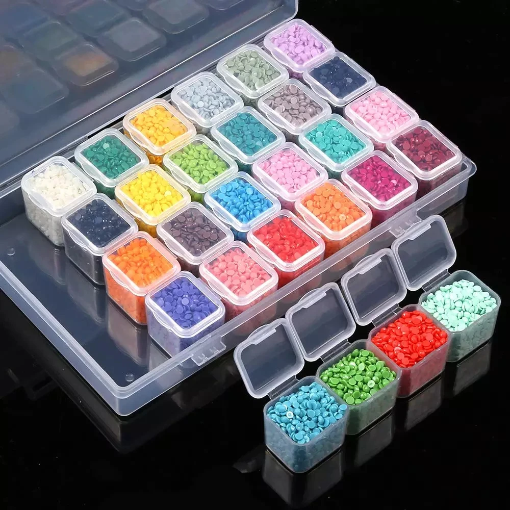 

224/56/8 Lattices Diamond Painting Boxes Diamond Embroidery Accessories Home Storage Organizer Cross Stitch Cases Holder Sale