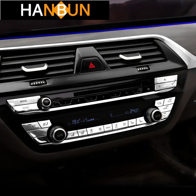 

Chrome ABS Console Air Conditioner Buttons Decoration Cover Trim For BMW 5 Series G30 G38 2018 Car Styling Interior Accessories