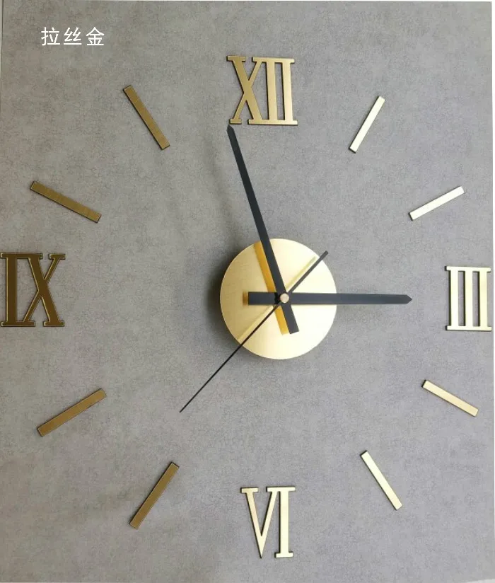 Простые современные настенные часы наклейка искусство сделай сам большие с