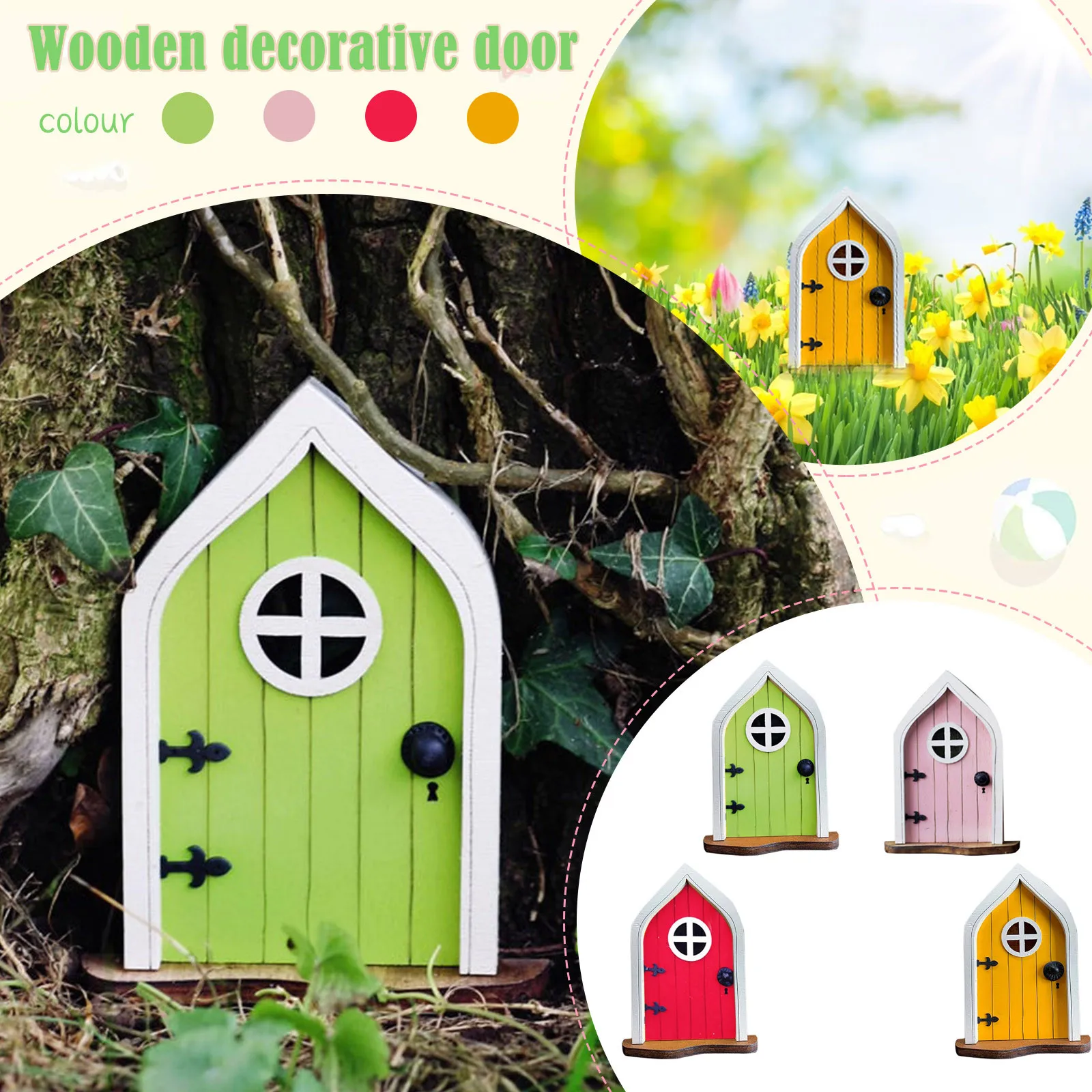 

DIY Miniature Gnome Home Window And Door For Trees Yard Garden Patio Decor Door Figurines Miniatures Fast Delivery Dropshipping