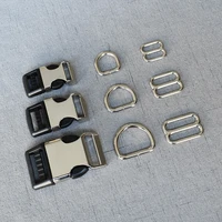 10 sets 15mm 20mm 25mm metal plastic release d ring breakaway buckle tri glide clasp for dog collar sewing diy accessories