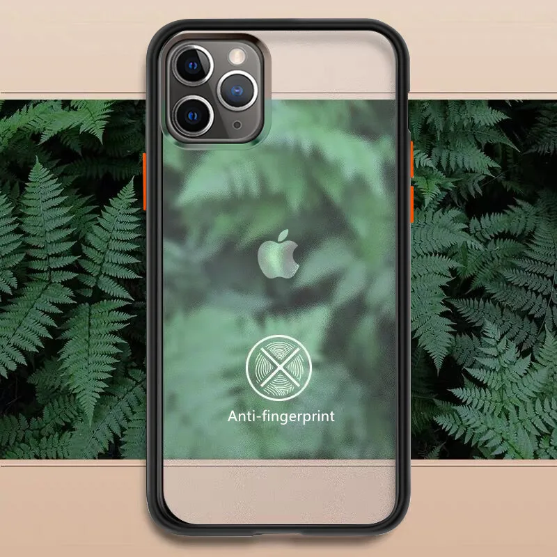 

NJIEER Matte Transparent Phone Case for iphone X XR 11 Pro XS MAX 7 8 6S 6 Plus Hybrid TPU Shockproof Cover Hard Protection Case