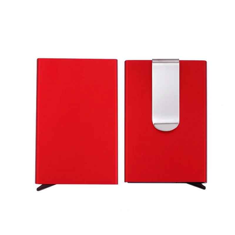 Минималистичный кошелек rfid Блокировка для мужчин металлический мини зажим денег