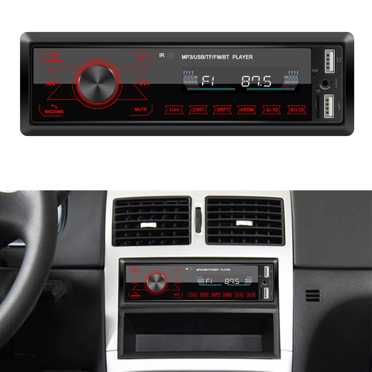 Автомобильный MP3-плеер M10 12 В постоянного тока 87 5-108 МГц FM-радио ЖК-экран Двойное