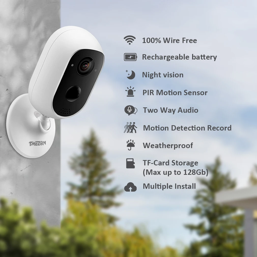 IP камера TMEZON аккумуляторная 1080P Wi Fi|Камеры видеонаблюдения| |
