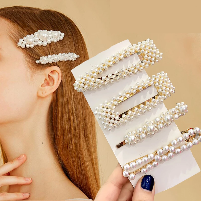 Женская заколка для волос с искусственным жемчугом ручной работы и цветком