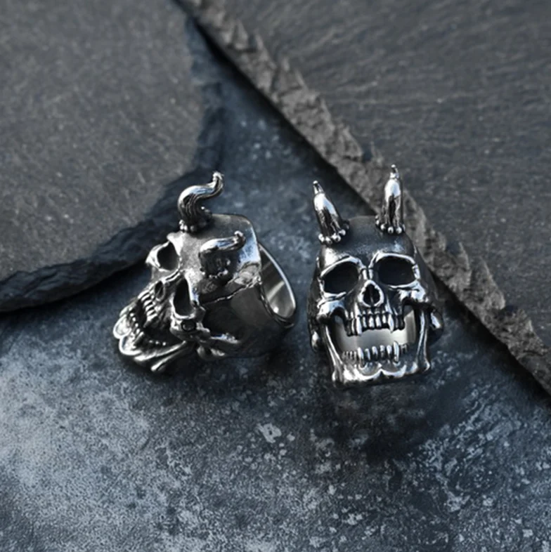 Модное винтажное кольцо Овен с головой козы быка рога мотоцикла увеличенное панк