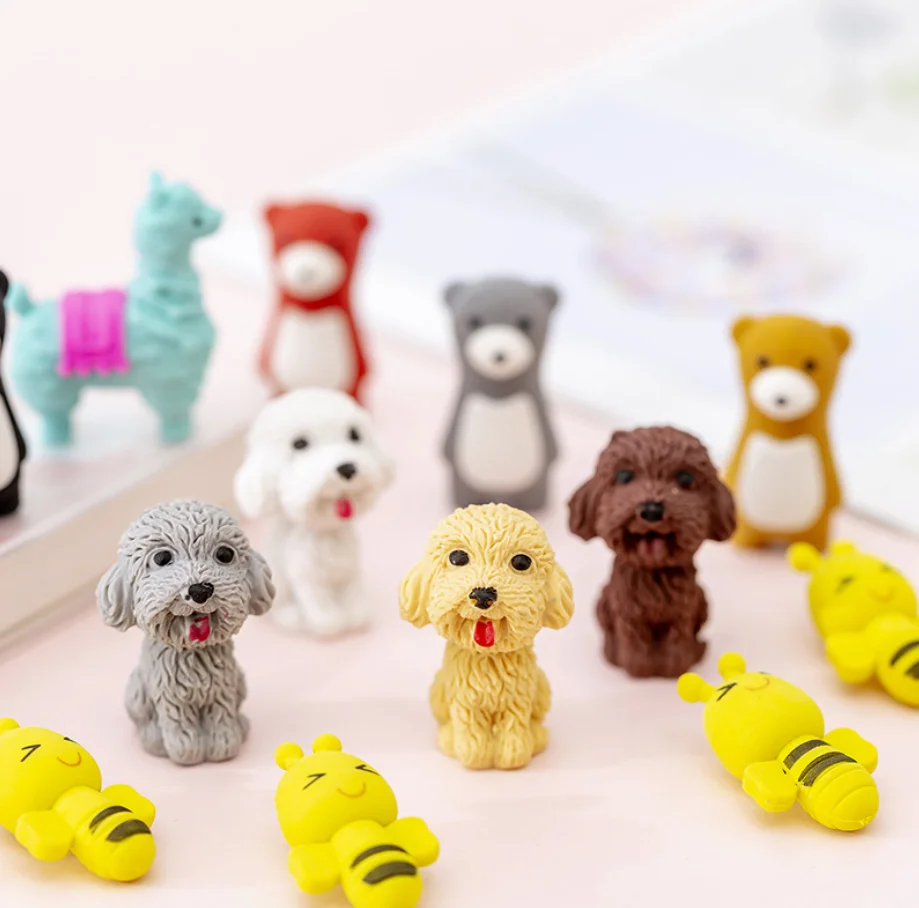 2 шт. милый собачий медведь животные резиновый ластик для карандаша канцелярские